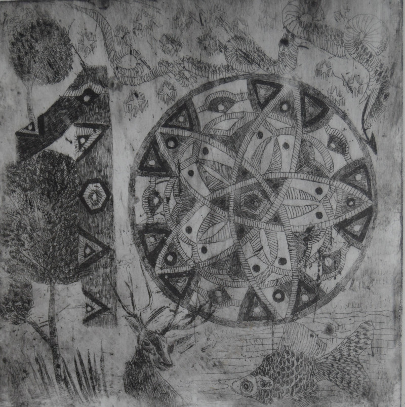 Mandala original painting by Kristina Daniūnaitė. Graphics and printing