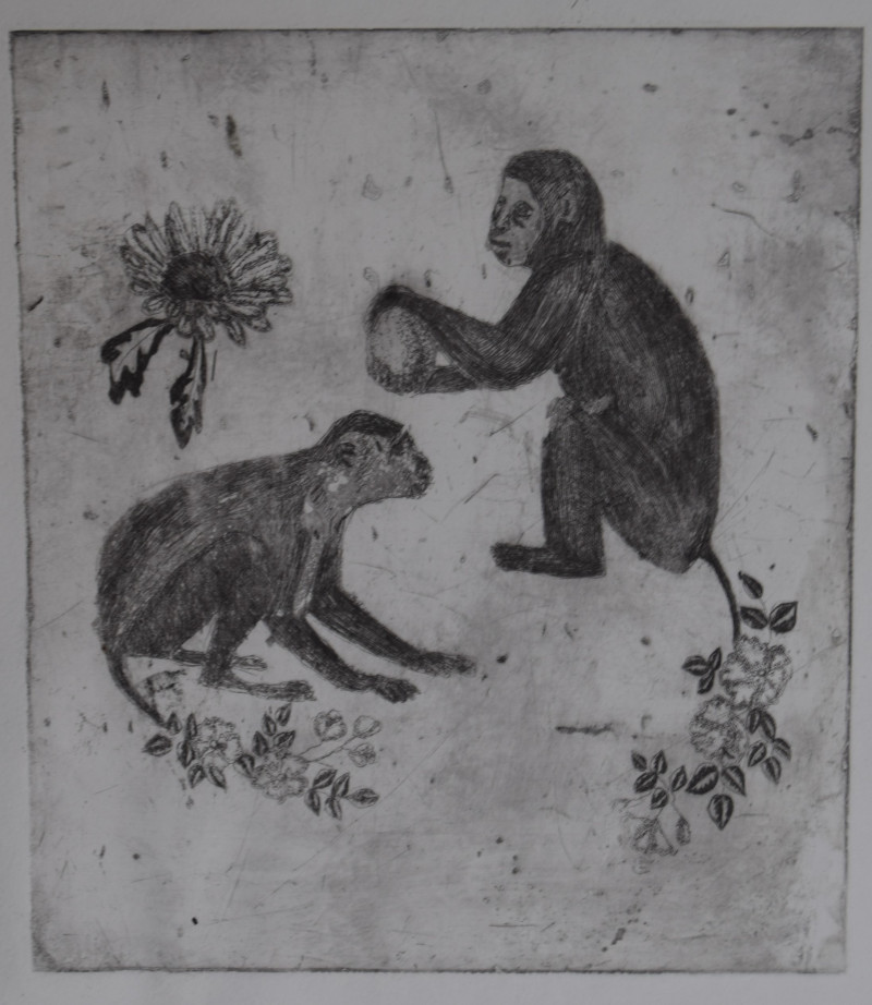 Little Monkeys original painting by Kristina Daniūnaitė. Animalistic Paintings