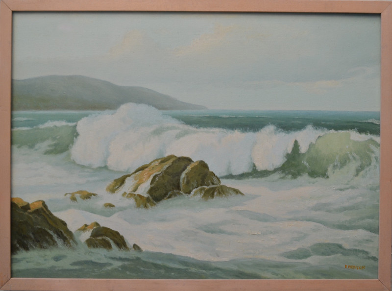 Warm Wave original painting by Rimantas Virbickas. Marine Art