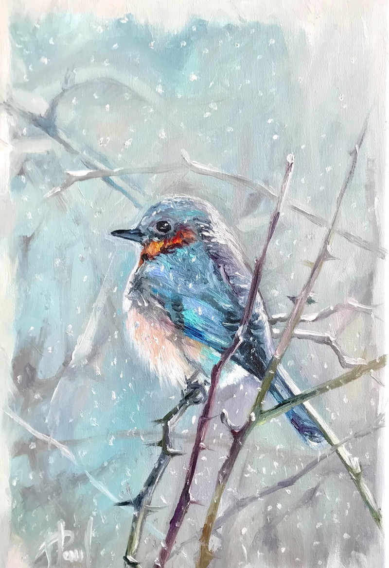 It is Snowing original painting by Sigita Paulauskienė. Animalistic Paintings