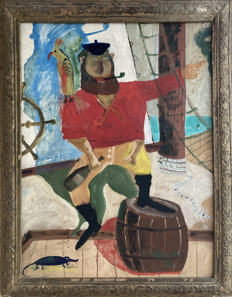 Robertas Strazdas tapytas paveikslas Jūrininkas, jo papūga ir artėjantis viesulas, Juoko dozė , paveikslai internetu