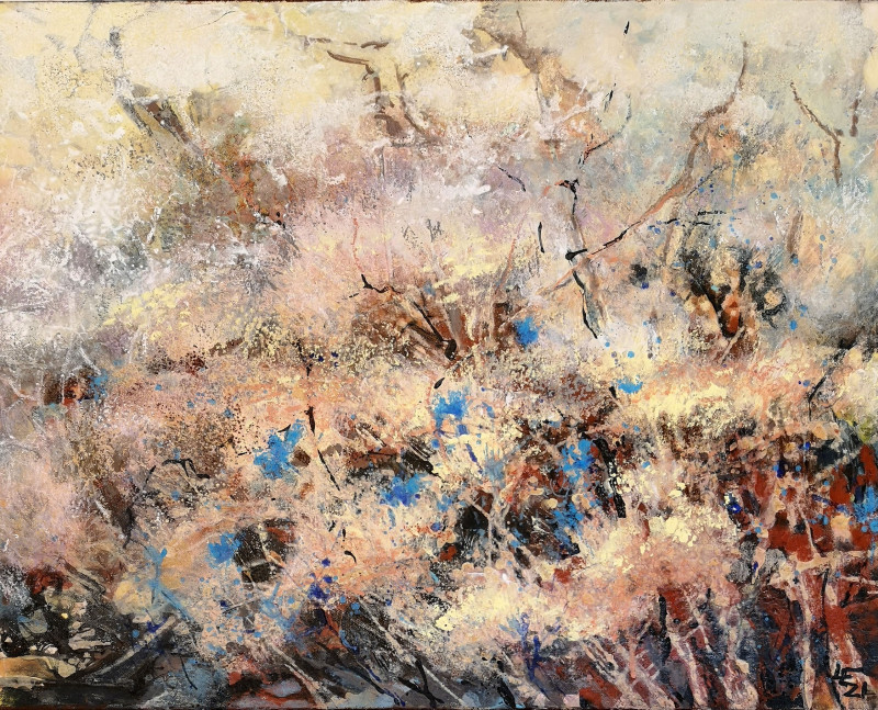 Eglė Lipinskaitė tapytas paveikslas Klajoklio bendražygės, Abstrakti tapyba , paveikslai internetu