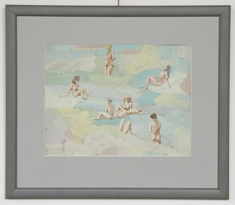 Beach IX. Melnrage original painting by Konstantinas Žardalevičius. Paintings With People