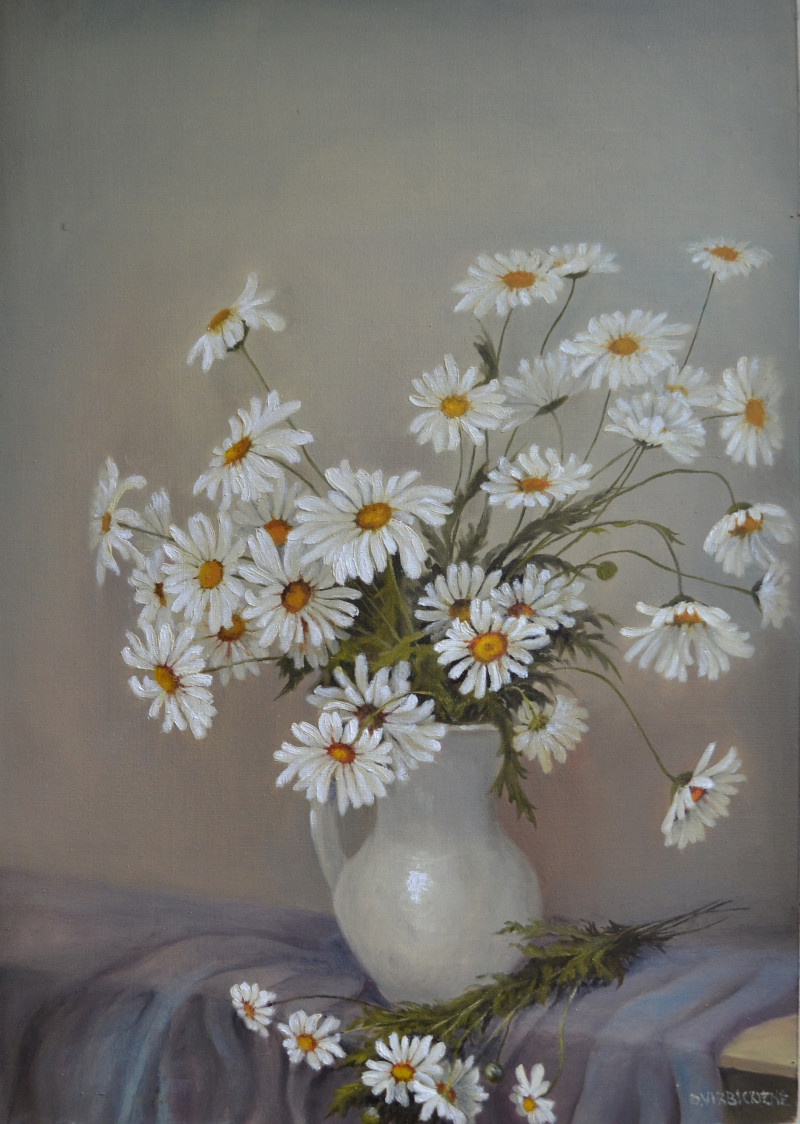 Chamomile original painting by Danutė Virbickienė. Flowers