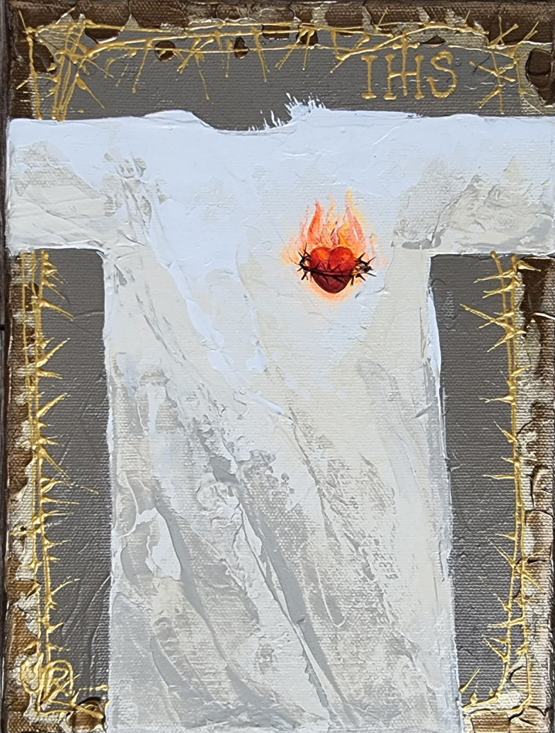 Rasa Tamošiūnienė tapytas paveikslas Jėzaus Širdie Švenčiausia, Sakralinis , paveikslai internetu