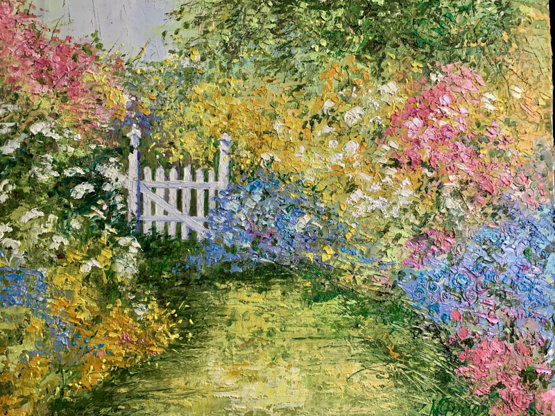 Blooming Garden original painting by Nijolė Grigonytė-Lozovska. Landscapes
