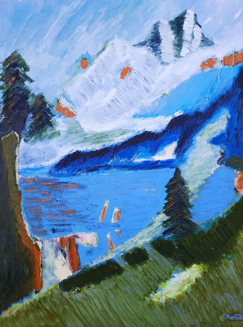 Gitas Markutis tapytas paveikslas Mėlynas miražas, Peizažai , paveikslai internetu