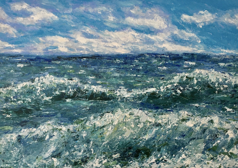 Waves original painting by Vilma Gataveckienė. Marine Art