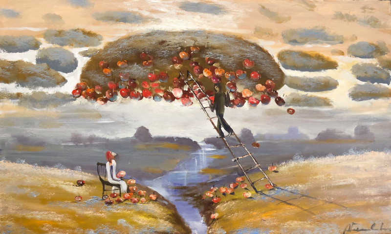 Apples of Paradise original painting by Alvydas Venslauskas. Fantastic