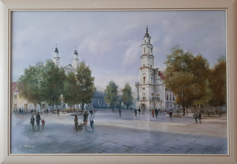 Kaunas Town Hall original painting by Aleksandras Lysiukas. Paintings With Kaunas (Kaunas)