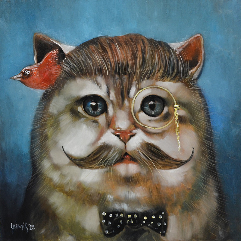 Laimonas Šmergelis tapytas paveikslas Džentelmenas, Animalistiniai paveikslai , paveikslai internetu