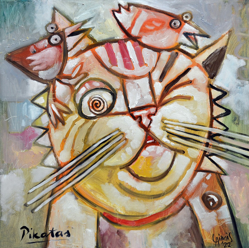 Laimonas Šmergelis tapytas paveikslas Pikatas, Animalistiniai paveikslai , paveikslai internetu