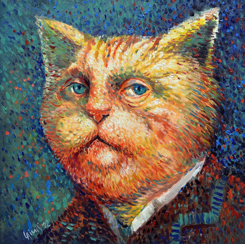 Laimonas Šmergelis tapytas paveikslas Van Katinas, Animalistiniai paveikslai , paveikslai internetu