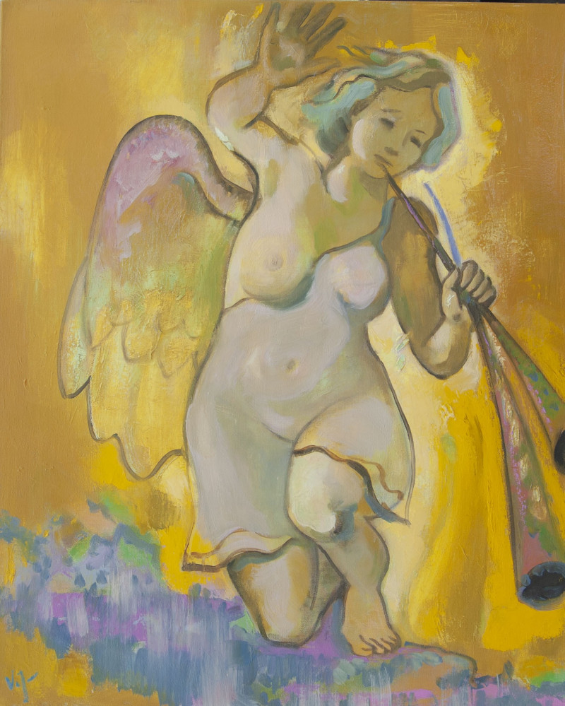 Vidmantas Jažauskas tapytas paveikslas Pavasario žinia, Angelų kolekcija , paveikslai internetu
