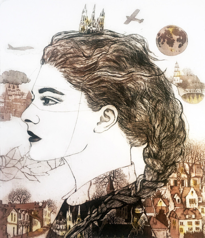 Gražvyda Andrijauskaitė tapytas paveikslas Keliautoja 2, Moters grožis , paveikslai internetu