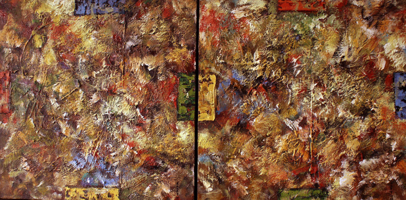 Konstantinas Žardalevičius tapytas paveikslas Stichijos (diptikas), Abstrakti tapyba , paveikslai internetu