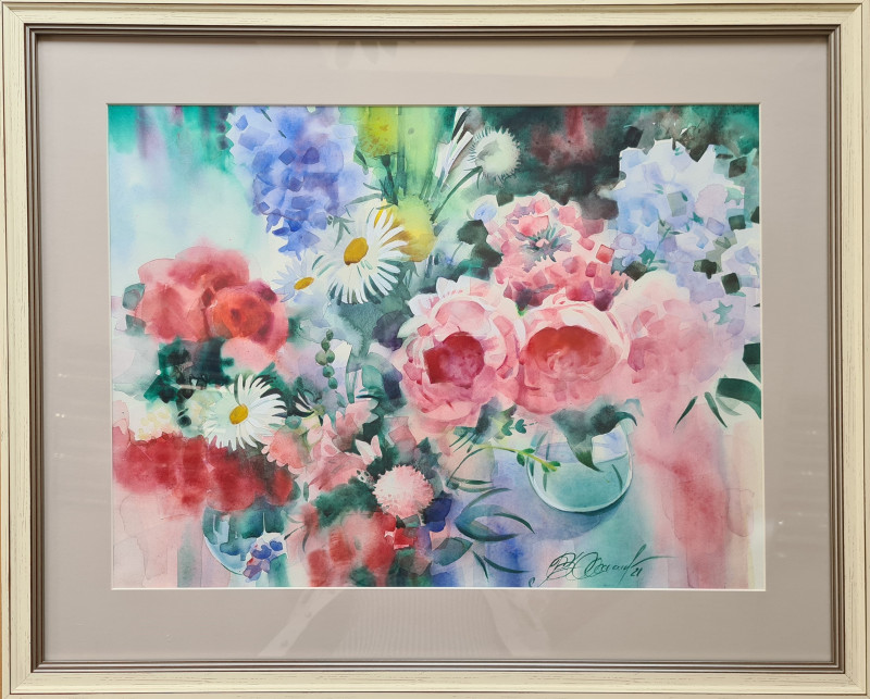 Bouquet of Abundance original painting by Svetlana Ovinova. Talk Of Flowers