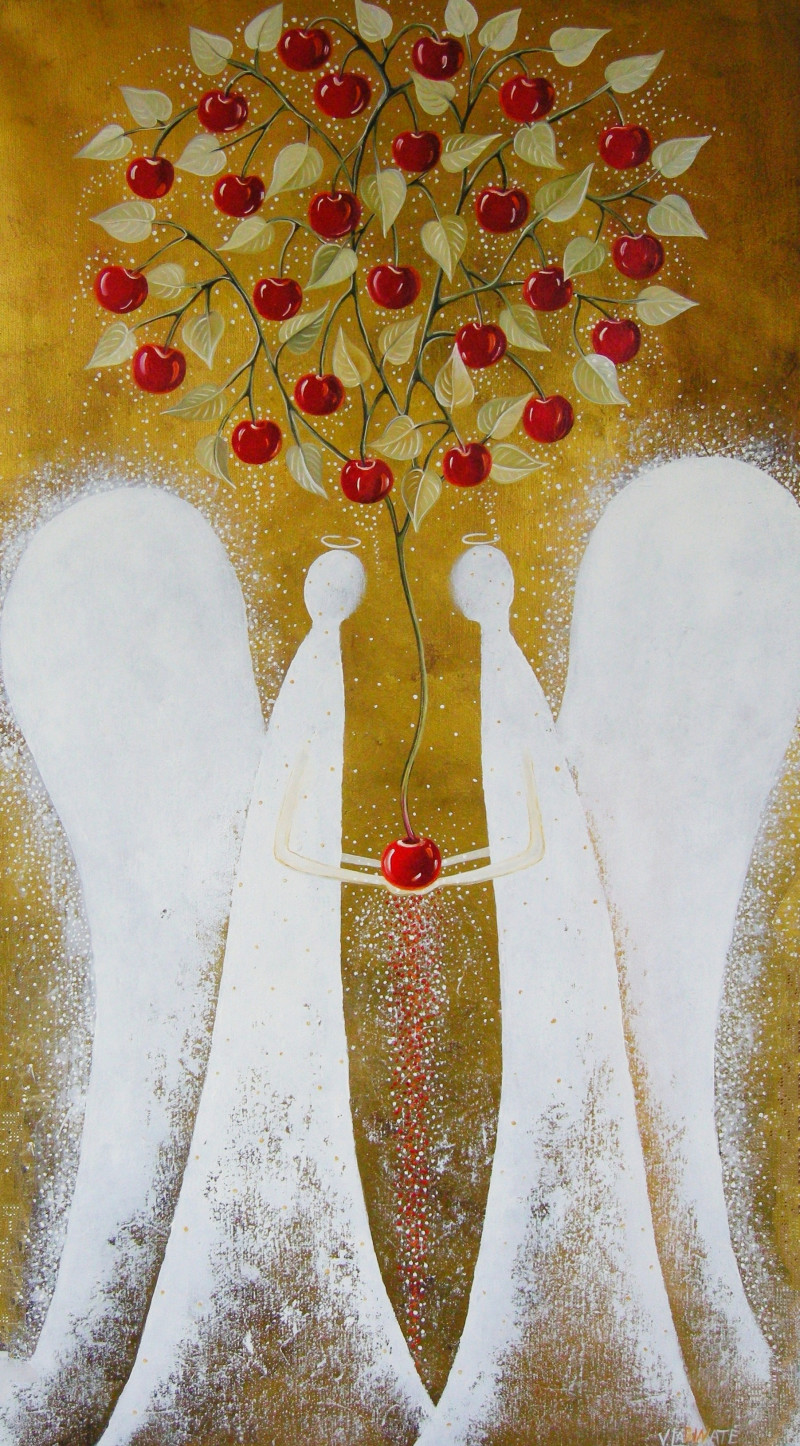 Viktorija Labinaitė tapytas paveikslas Angelų sodas, Fantastiniai paveikslai , paveikslai internetu