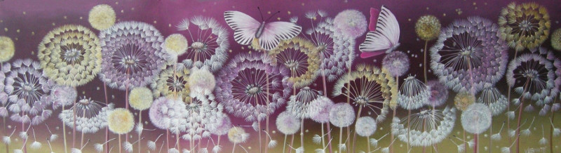 Fluff Meadow original painting by Viktorija Labinaitė. Flowers