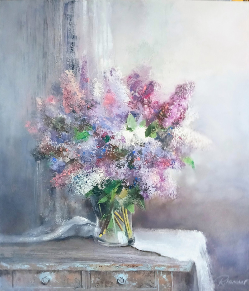 To Remember the Spring original painting by Rolandas Mociūnas. Flowers
