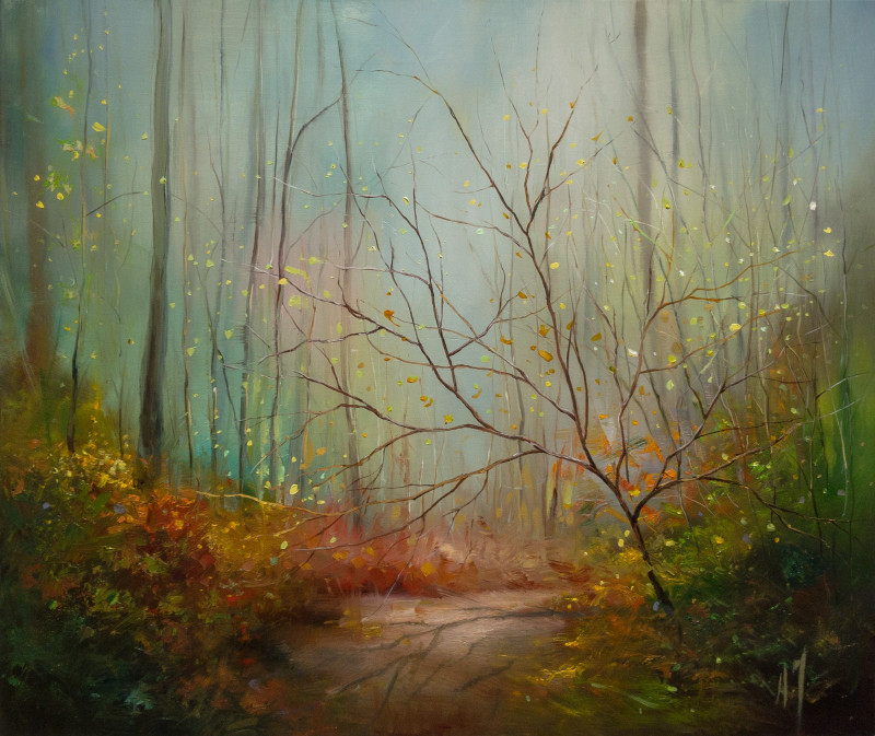 Into the Woods original painting by Aleksandr Jerochin. Landscapes
