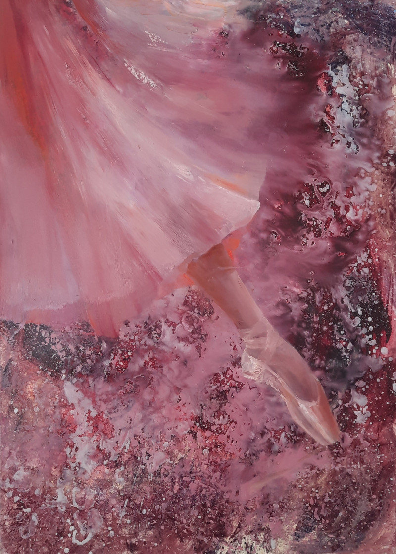 Vilma Vasiliauskaitė tapytas paveikslas Skrydis III. Iš ciklo \\"Ir vėl balerinos, Šokis - Muzika , paveikslai internetu