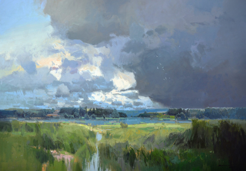 Sky Above the Lake original painting by Vytautas Laisonas. Landscapes