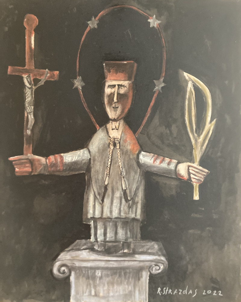 Robertas Strazdas tapytas paveikslas Aptrupėjęs paveldas. Šv. Jonas Nepomukas, Sakralinis , paveikslai internetu