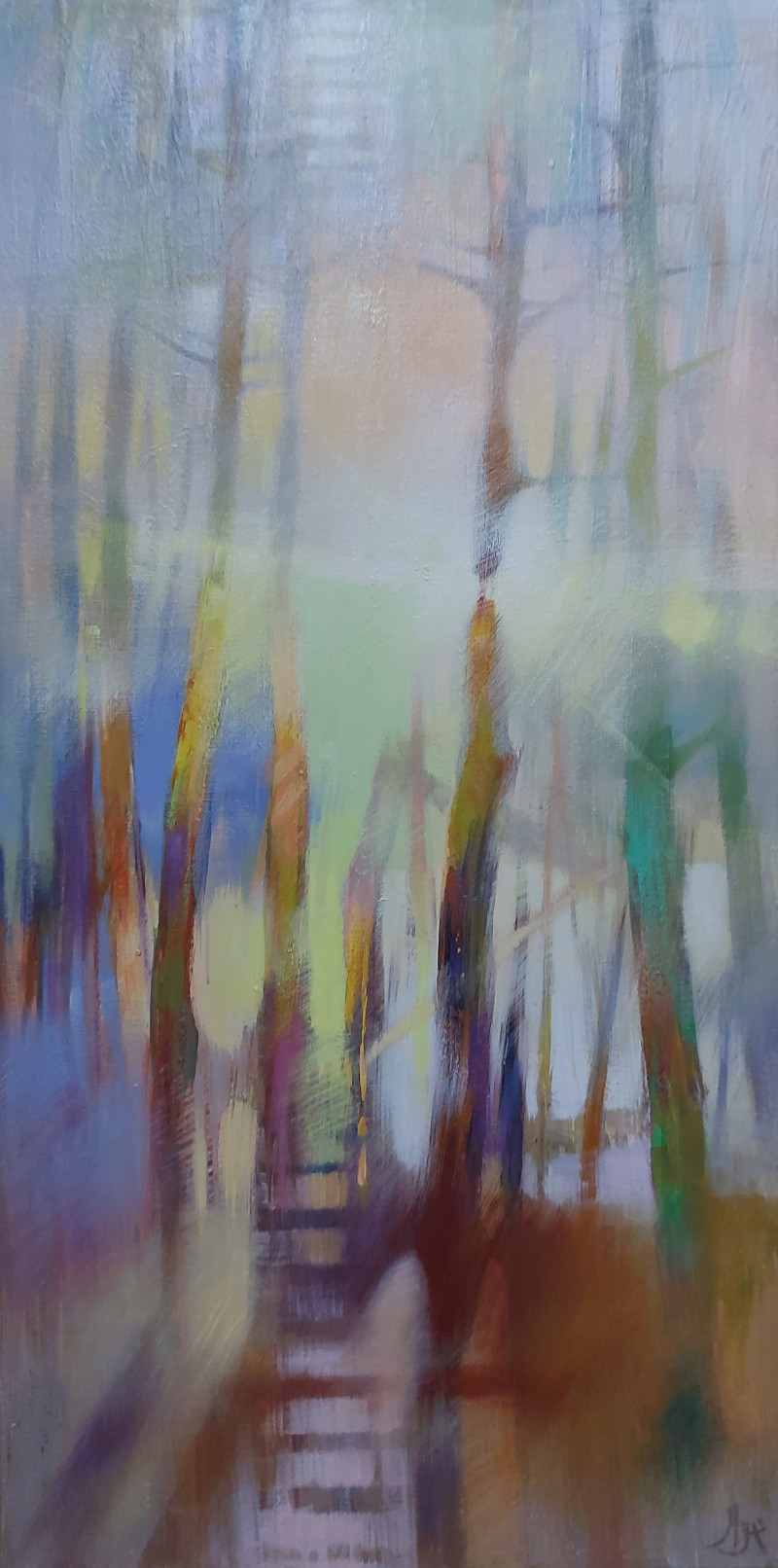 Aistė Jurgilaitė tapytas paveikslas Miške, Abstrakti tapyba , paveikslai internetu