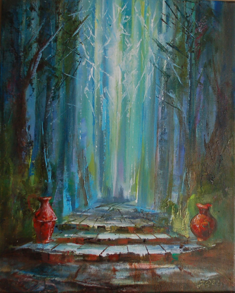 Forest original painting by Jonas Dailidėnas. Landscapes