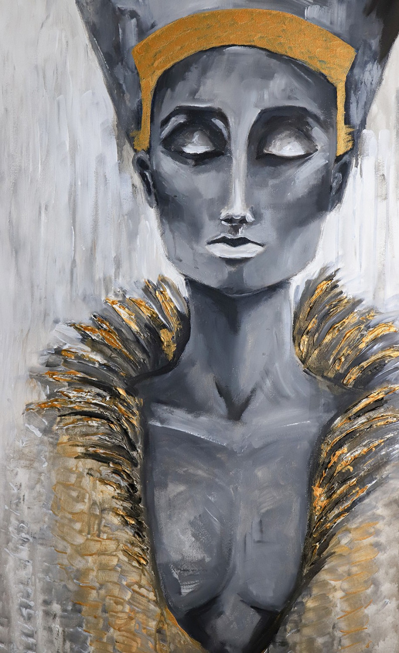 Agnė Mitkutė tapytas paveikslas Didenybė Nefertiti, Portretai , paveikslai internetu