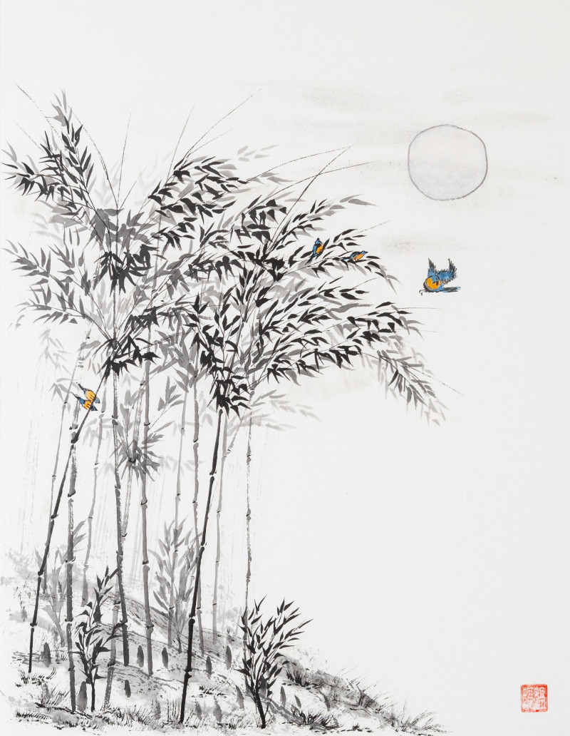 Indrė Beinartė tapytas paveikslas Mėnesiena, Peizažai , paveikslai internetu