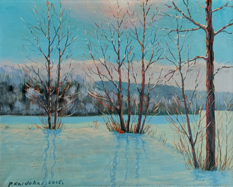 Near Grabuciskiai original painting by Petras Kardokas. Landscapes