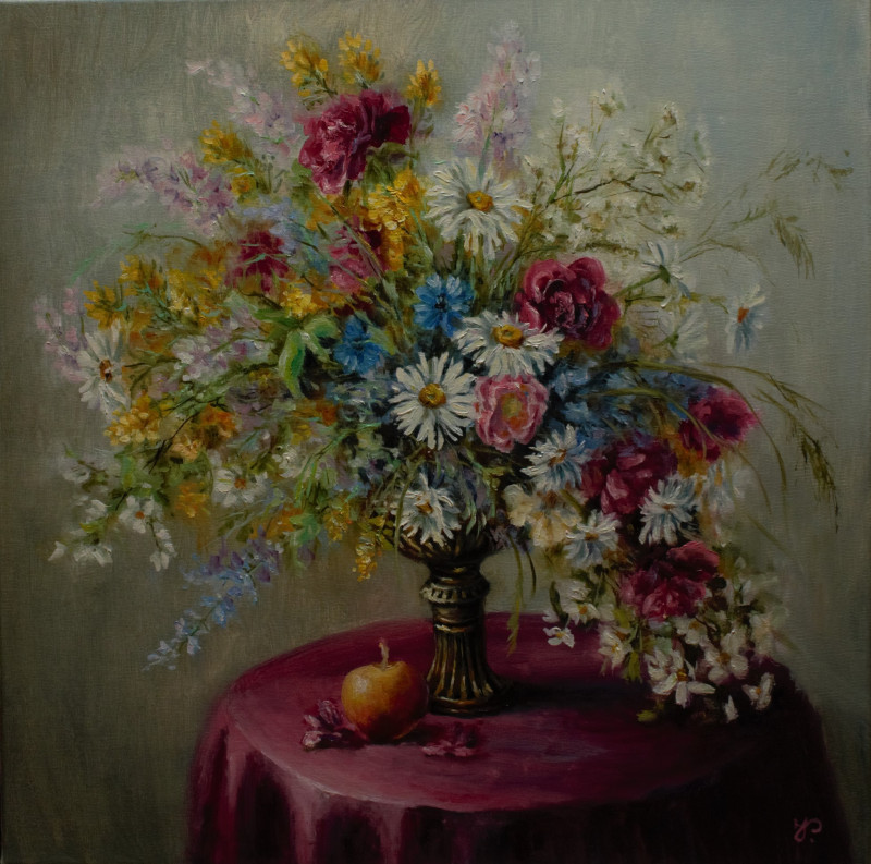 For Good Mood original painting by Irma Pažimeckienė. Talk Of Flowers