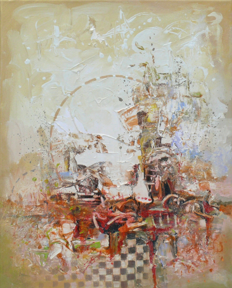 Arūnas Miliukas tapytas paveikslas Abstrakcija XVIII, Abstrakti tapyba , paveikslai internetu
