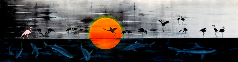 Quiet Sunset original painting by Sergejus Želobčastas. Animalistic Paintings