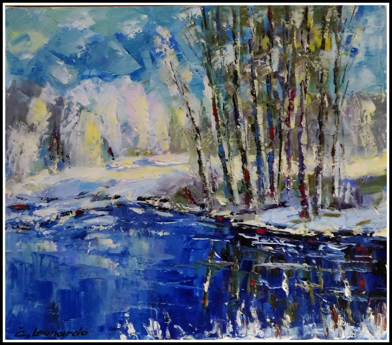 Winter 22 original painting by Leonardas Černiauskas. Landscapes