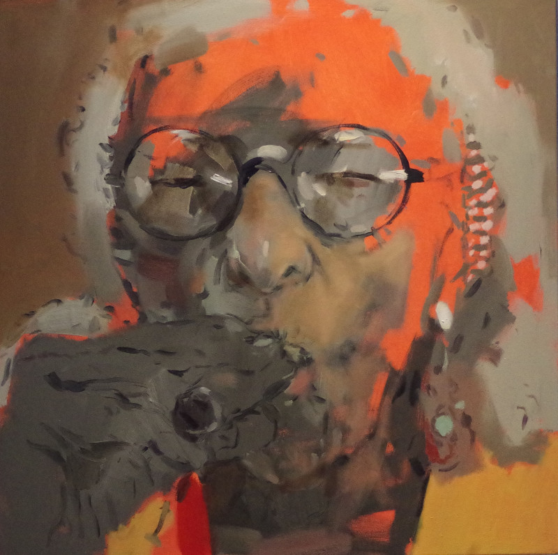 Vygandas Doveika tapytas paveikslas Portretas su cigaru, Portretai , paveikslai internetu