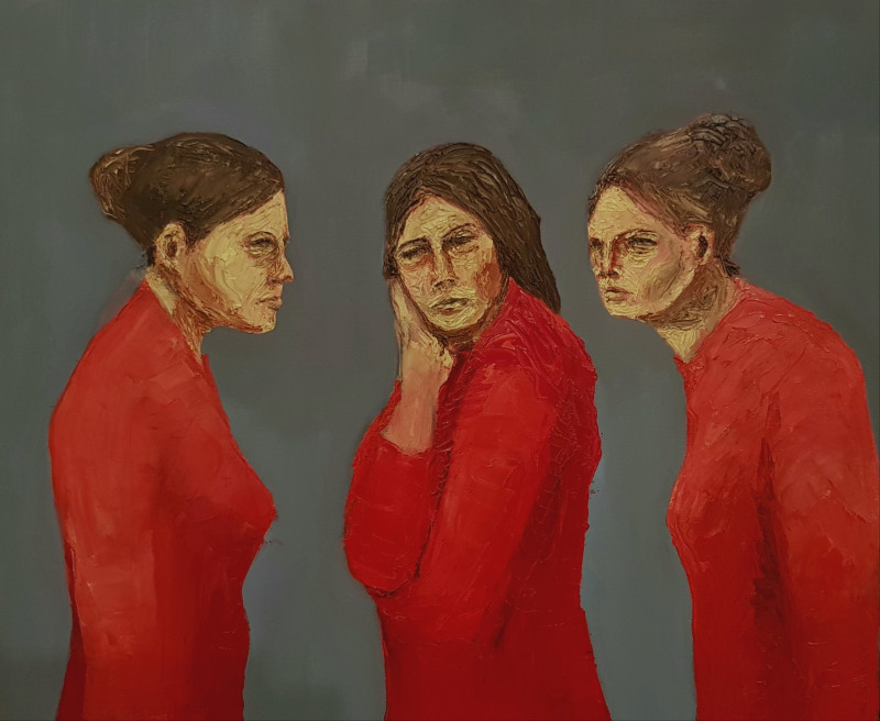 Amilcar Rivera Munive tapytas paveikslas Tres Mujeres, Tapyba su žmonėmis , paveikslai internetu