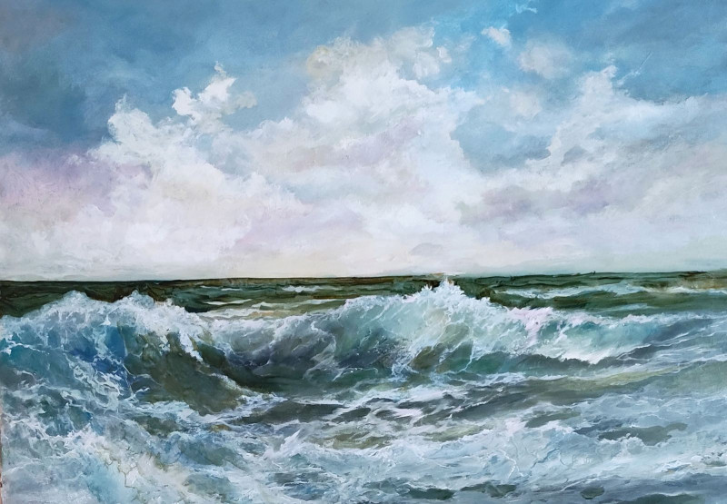 Birutė Butkienė tapytas paveikslas Jūra ošia, Jūros , paveikslai internetu