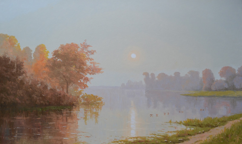 Romantic Morning original painting by Rimantas Virbickas. Landscapes
