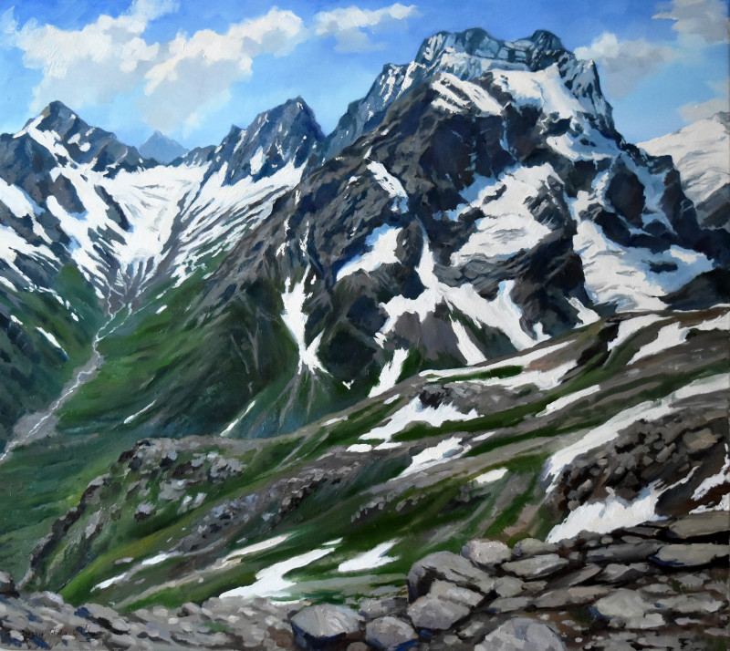 Mountains Landscape II original painting by Serghei Ghetiu. Landscapes
