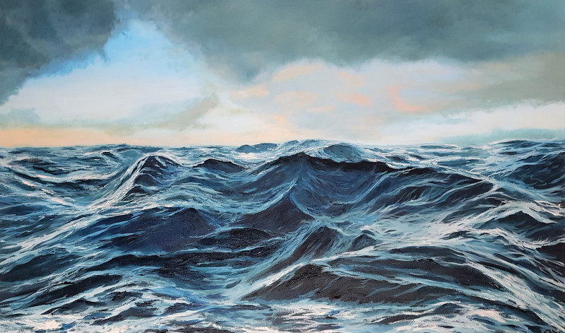 Sea Mountains original painting by Mantas Naulickas. Marine Art