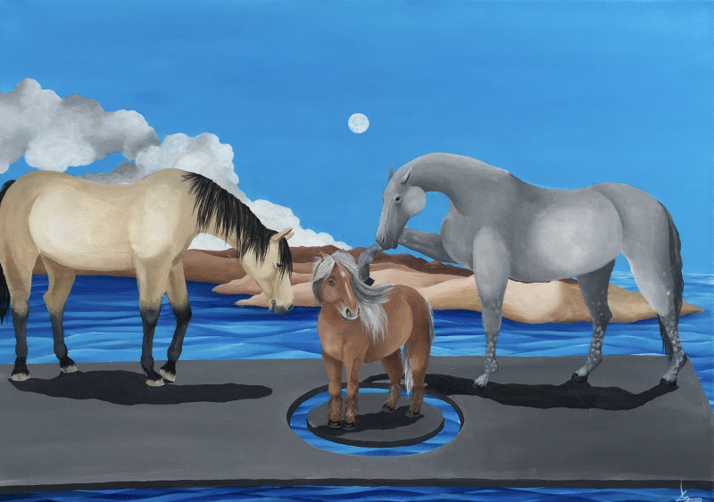 Emilija Šileikaitė tapytas paveikslas Mažasis žirgas, Animalistiniai paveikslai , paveikslai internetu