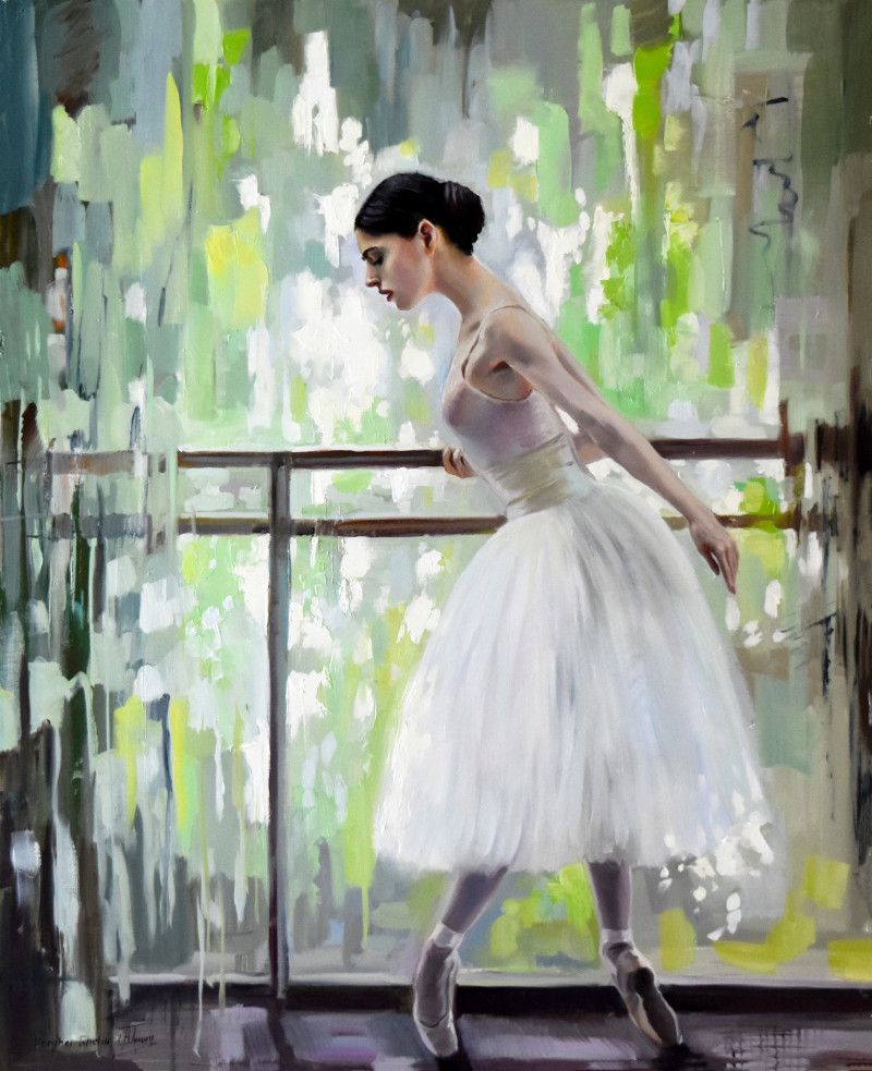 Ballerina, the Spring Classes original painting by Serghei Ghetiu. Dance - Music