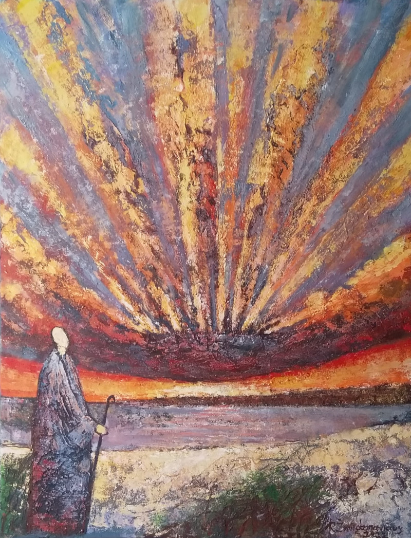 Romas Žmuidzinavičius tapytas paveikslas Laukiam stebuklo, Peizažai , paveikslai internetu