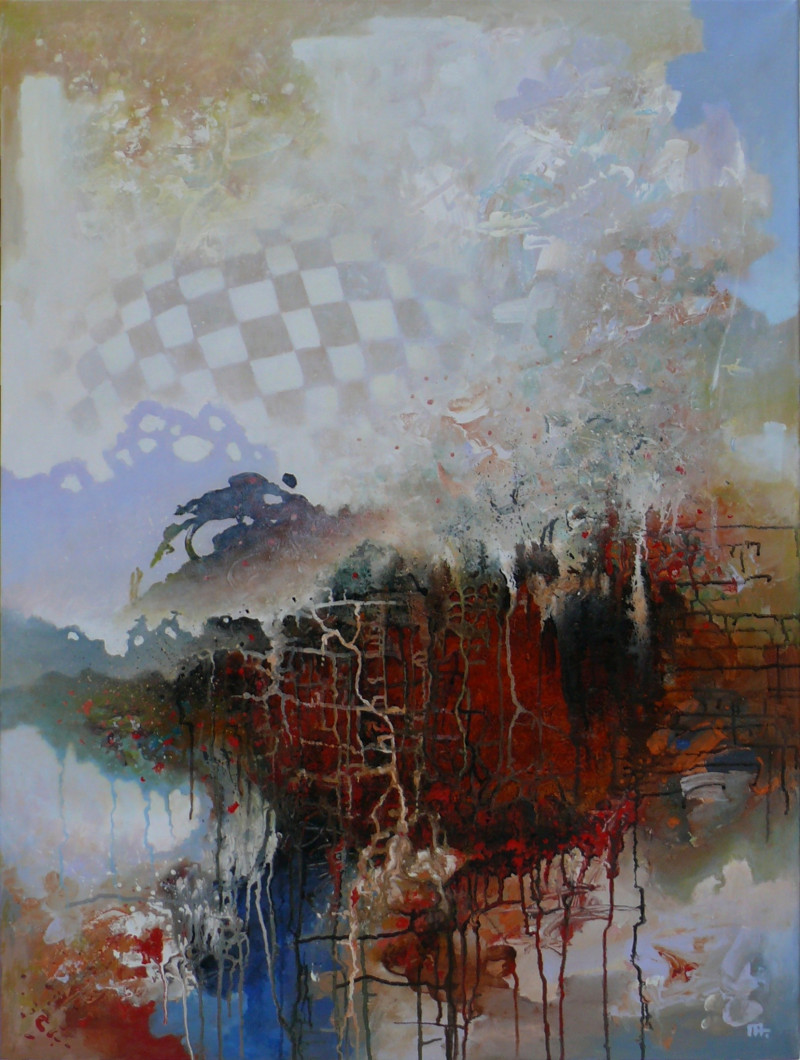 Arūnas Miliukas tapytas paveikslas Abstrakcija XVII, Abstrakti tapyba , paveikslai internetu