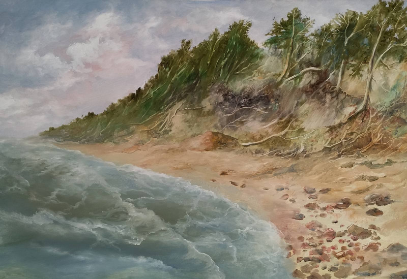 Birutė Butkienė tapytas paveikslas Pajūris, Jūros , paveikslai internetu