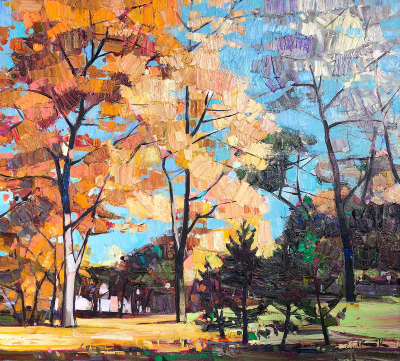 Autumn original painting by Arvydas Kašauskas. Landscapes