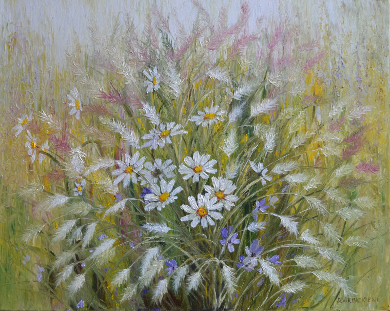 Meadow Carousel original painting by Danutė Virbickienė. Flowers